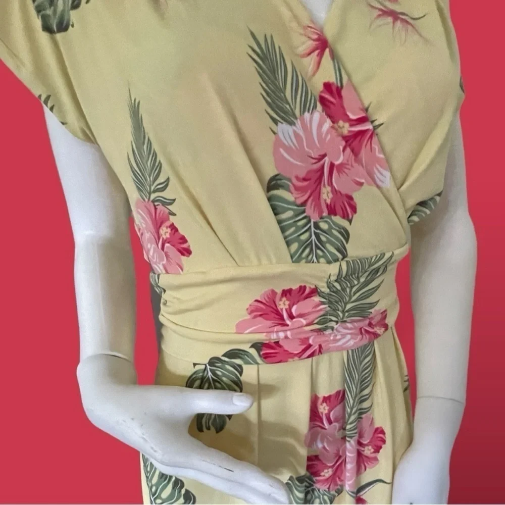 IMAN Boho Chic Tropical Floral Maxi Dress Size Large